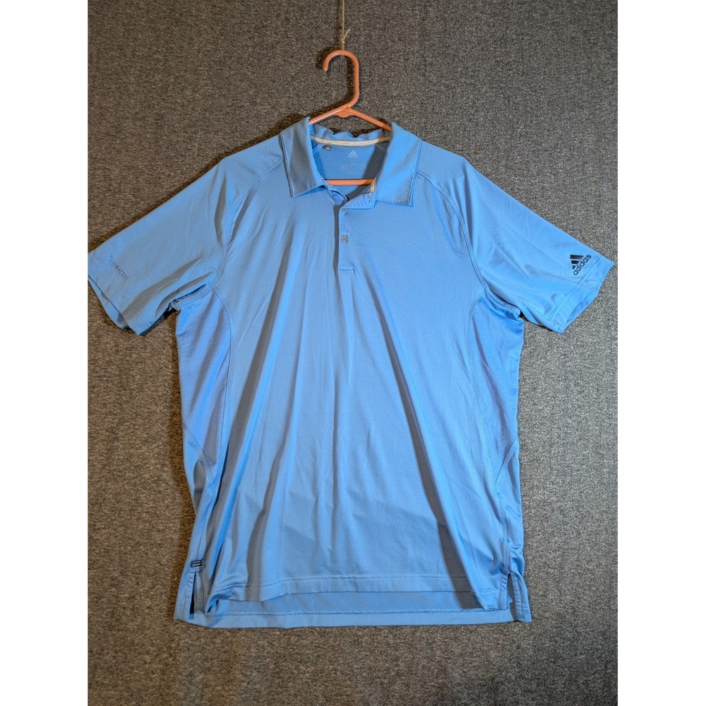 Adidas Golf Club Polo Shirt ClimaCool Men's Blue‎ Quicksilver Size Large